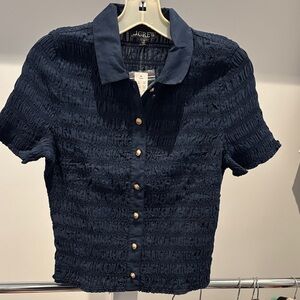 J. Crew Navy Textured Button Down Shirt
New with tags